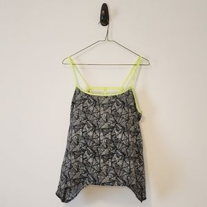 Vintage Havana est 1954 Asymetrical Tank Top Large Lime Green